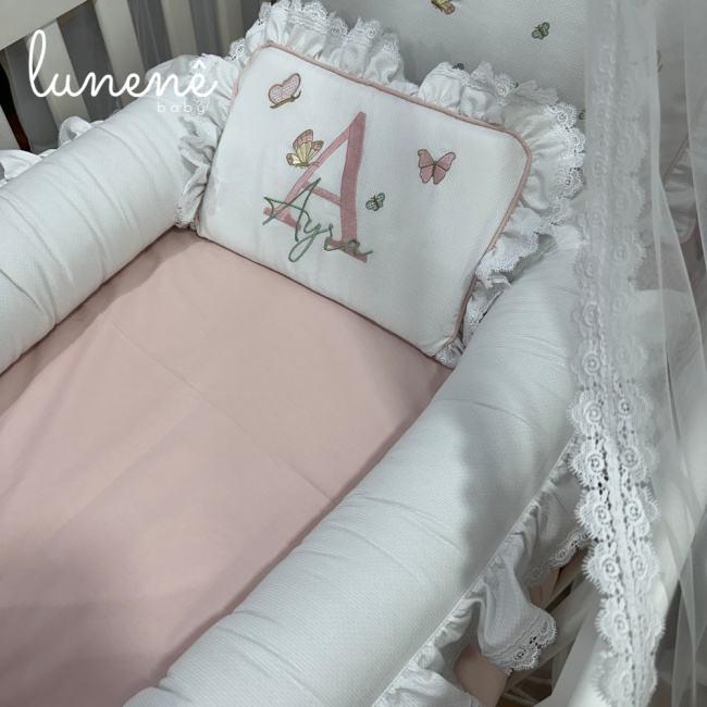 Ninho Redutor de Berço Personalizado 02 Peças Borboleta Ayra Baby 4680