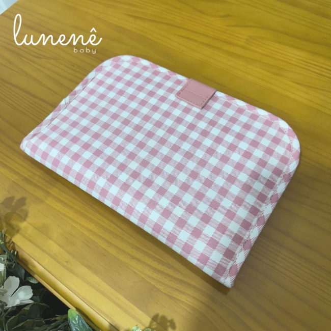 Porta Fraldas para Bolsa Maternidade Xadrez Rosa 4612