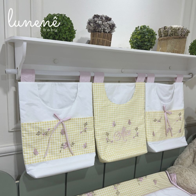 Porta Objeto 03 Peças Jardim Encantado 200 Fios 4556