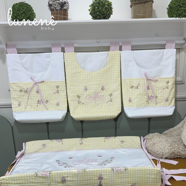 Porta Objeto 03 Peças Jardim Encantado 200 Fios 4556