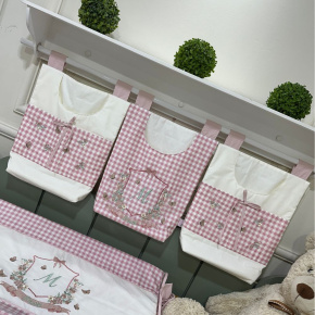 Porta Objeto 03 Peças Jardim Encantado Maitê 200 Fios 4525