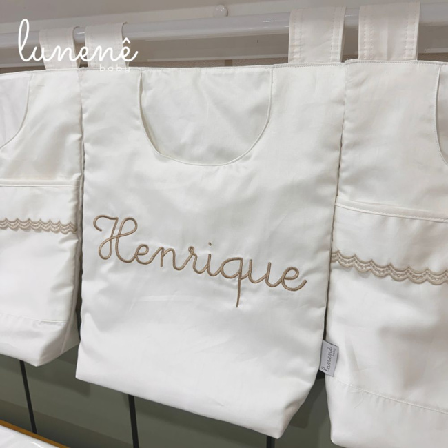 Porta Objeto 03 Peças Lunenê Baby Castelli Caqui 400 Fios 4579