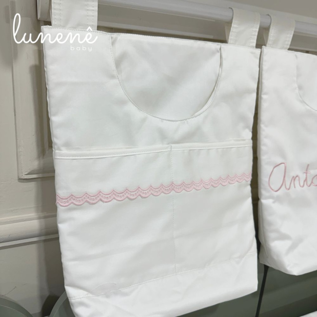 Porta Objeto 03 Peças Lunenê Baby Castelli Rosa 400 Fios 4583