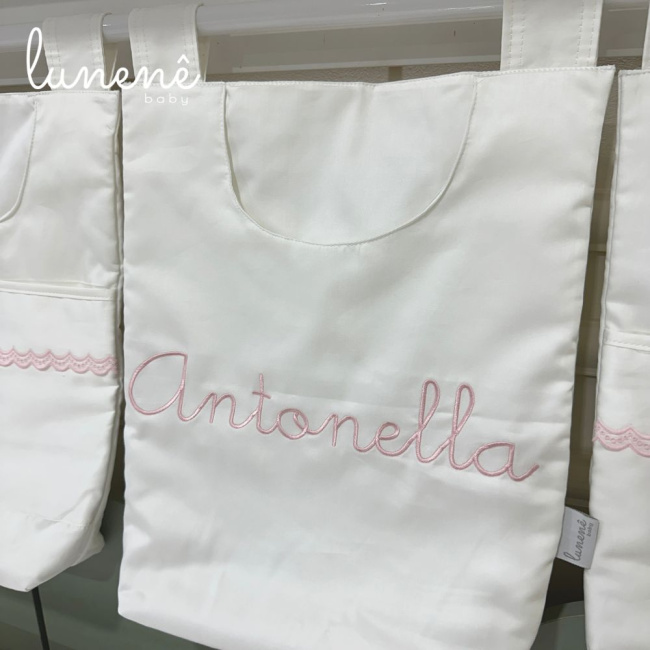 Porta Objeto 03 Peças Lunenê Baby Castelli Rosa 400 Fios 4583