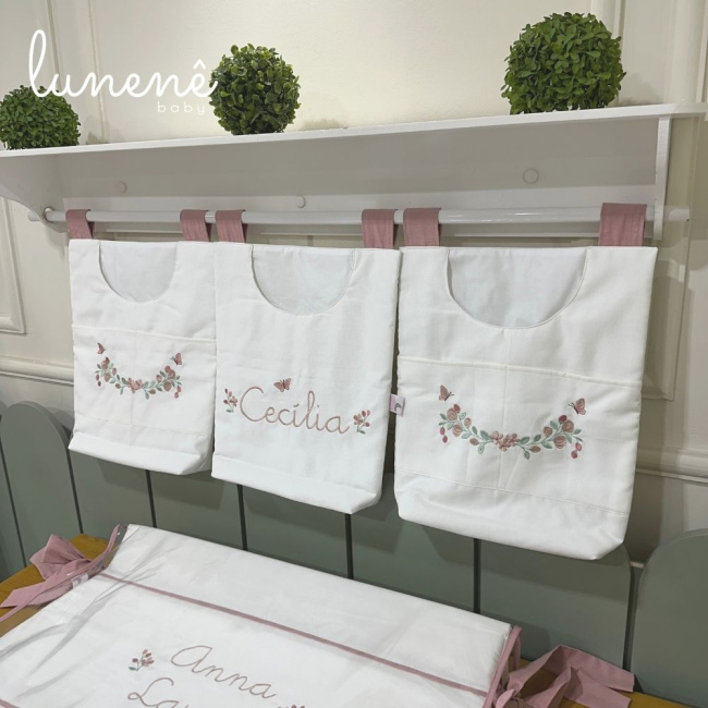 Porta Objeto 03 Peças Piquezinho Floral 400 Fios 4528