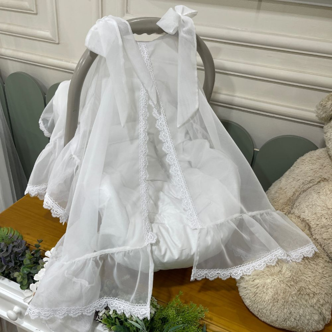 Protetor para Bebê Conforto em Voil Branco