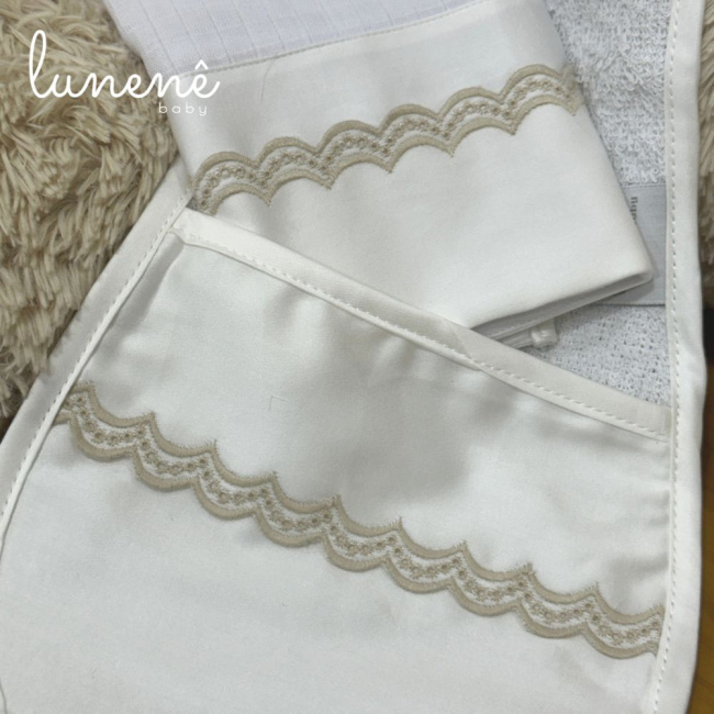 Regurgitador 02 Peças Lunenê Baby Castelli Caqui 400 Fios 4579