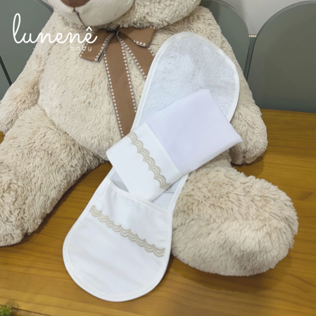 Regurgitador 02 Peças Lunenê Baby Castelli Caqui 400 Fios 4579