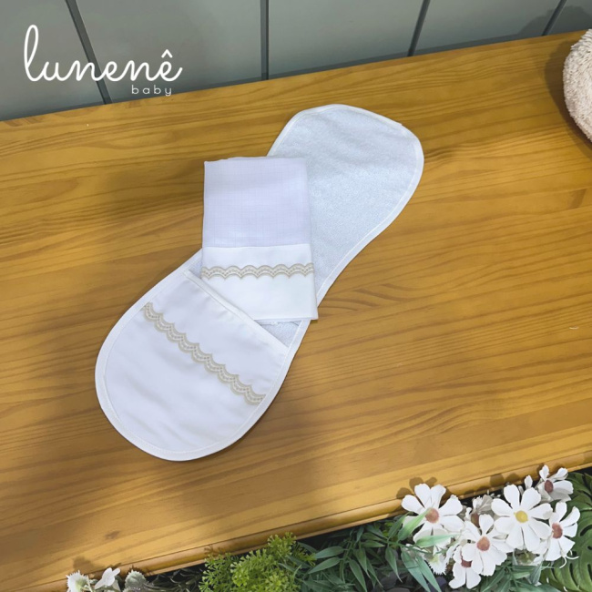 Regurgitador 02 Peças Lunenê Baby Castelli Caqui 400 Fios 4579