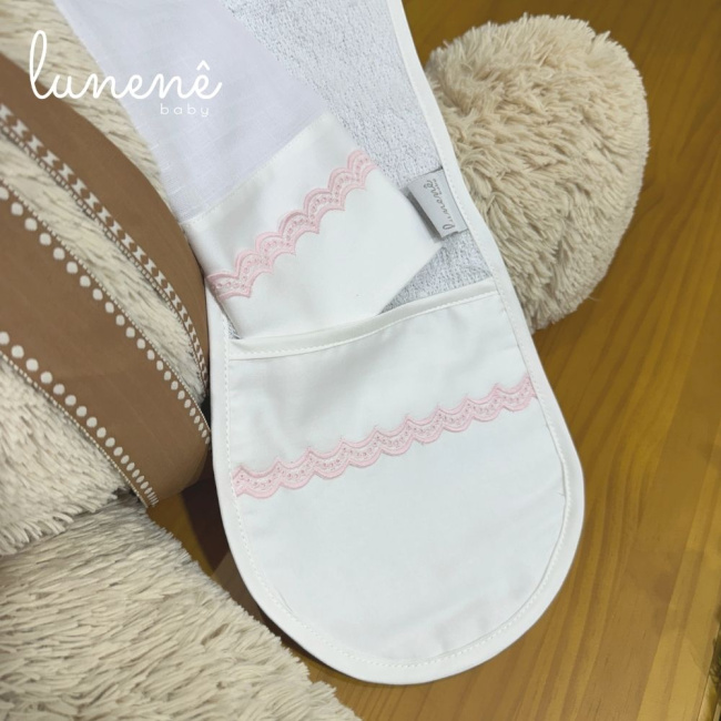 Regurgitador 02 Peças Lunenê Baby Castelli Rosa 400 Fios 4583