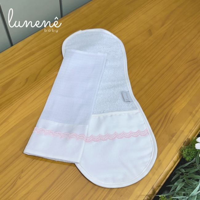 Regurgitador 02 Peças Lunenê Baby Castelli Rosa 400 Fios 4583