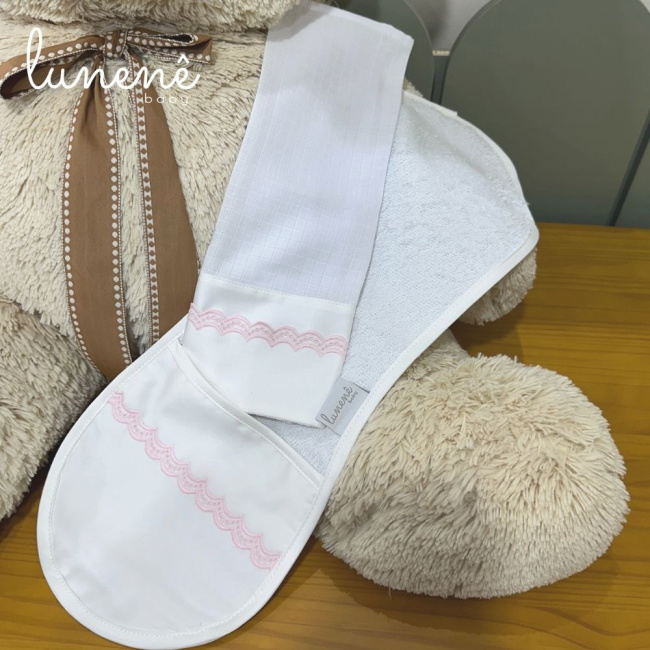 Regurgitador 02 Peças Lunenê Baby Castelli Rosa 400 Fios 4583