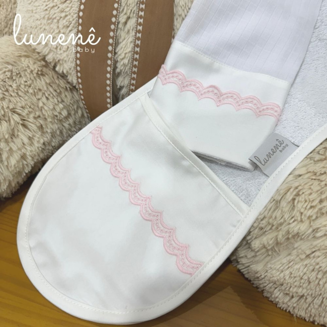 Regurgitador 02 Peças Lunenê Baby Castelli Rosa 400 Fios 4583