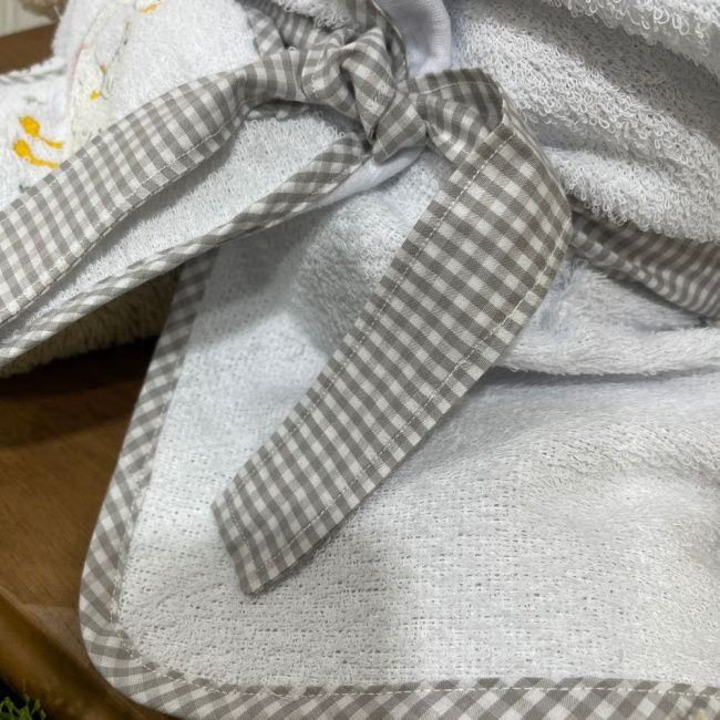 Roupão Felpudo com Fralda Bordada Mamãe Ganso 4502