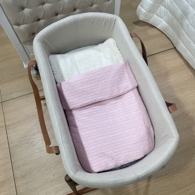 Saco de Dormir Soft com Tricô Rose