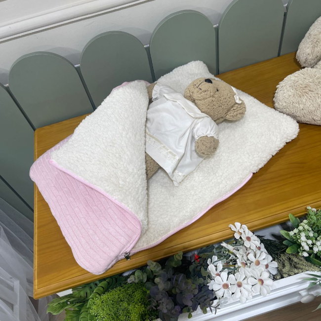 Saco de Dormir Soft com Tricô Rose