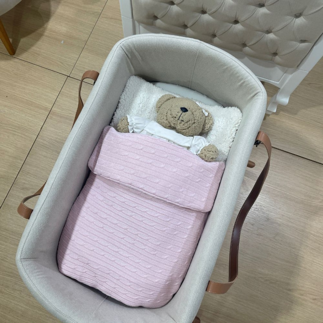 Saco de Dormir Soft com Tricô Rose