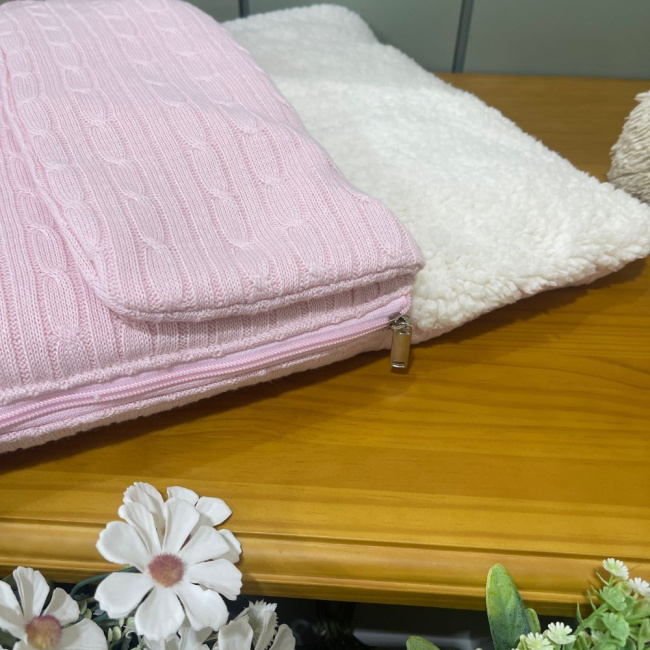 Saco de Dormir Soft com Tricô Rose