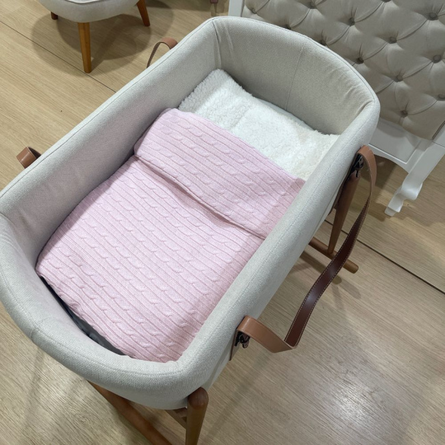 Saco de Dormir Soft com Tricô Rose