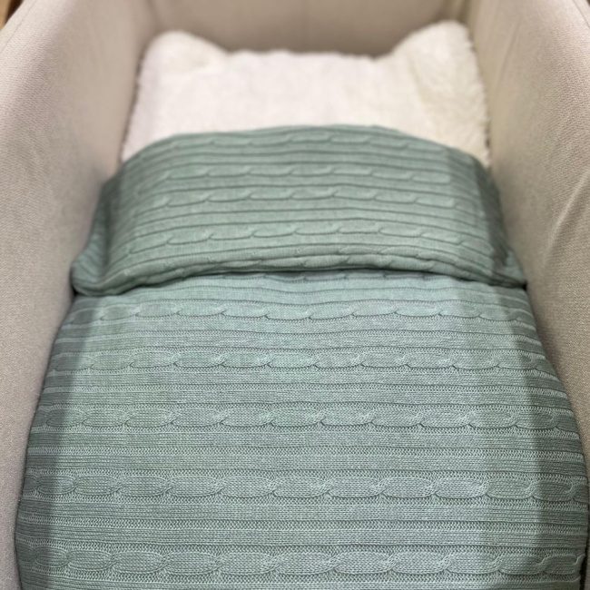 Saco de Dormir Soft com Tricô Verde Malva