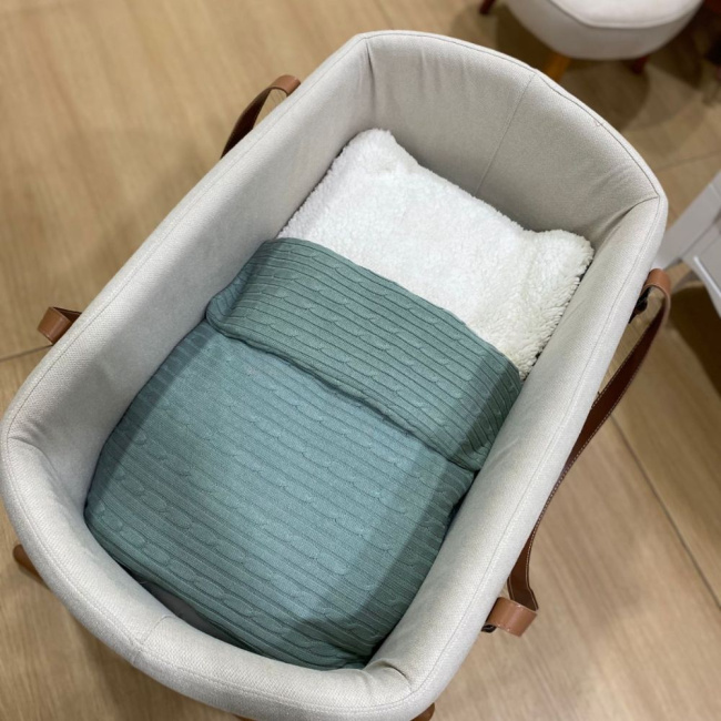 Saco de Dormir Soft com Tricô Verde Malva