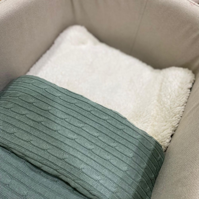 Saco de Dormir Soft com Tricô Verde Malva
