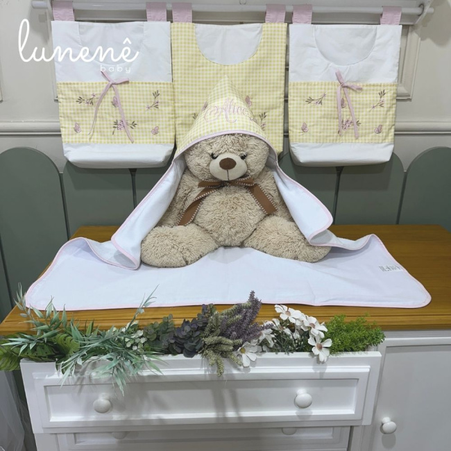 Toalha de Banho Forrada com Fralda Jardim Encantado 200 Fios 4556