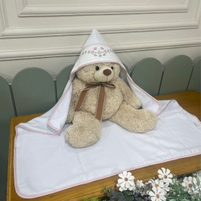 Toalha de Banho Forrada com Fralda Lunenê Baby 4516