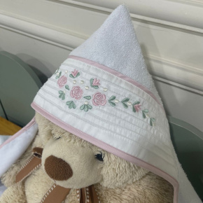 Toalha de Banho Forrada com Fralda Lunenê Baby 4516