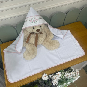 Toalha de Banho Forrada com Fralda Lunenê Baby 4516