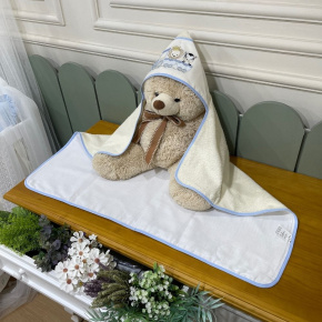 Toalha de Banho Forrada com Fralda Trenzinho 200 Fios 4515