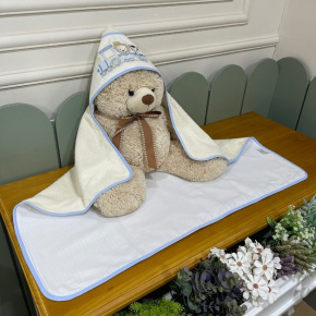 Toalha de Banho Forrada com Fralda Trenzinho 200 Fios 4515