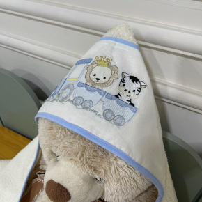 Toalha de Banho Forrada com Fralda Trenzinho 200 Fios 4515