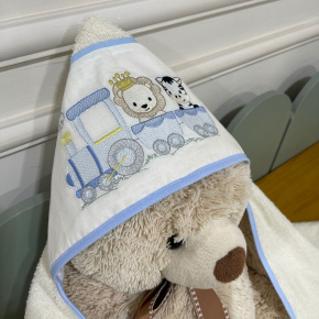 Toalha de Banho Forrada com Fralda Trenzinho 200 Fios 4515