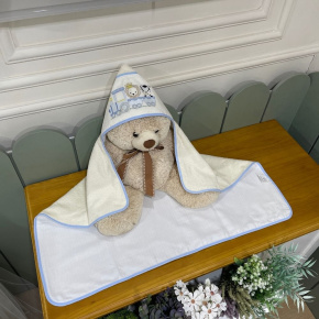 Toalha de Banho Forrada com Fralda Trenzinho 200 Fios 4515