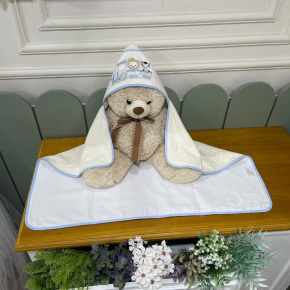 Toalha de Banho Forrada com Fralda Trenzinho 200 Fios 4515