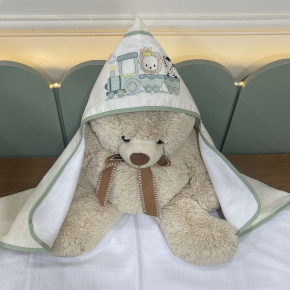 Toalha de Banho Forrada com Fralda Trenzinho Baby 200 Fios 4501