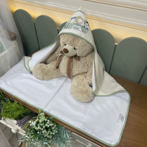 Toalha de Banho Forrada com Fralda Trenzinho Baby 200 Fios 4501