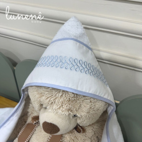 Toalha de Banho Lunenê Baby Azul 200 Fios