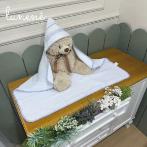 Toalha de Banho Lunenê Baby Azul 200 Fios