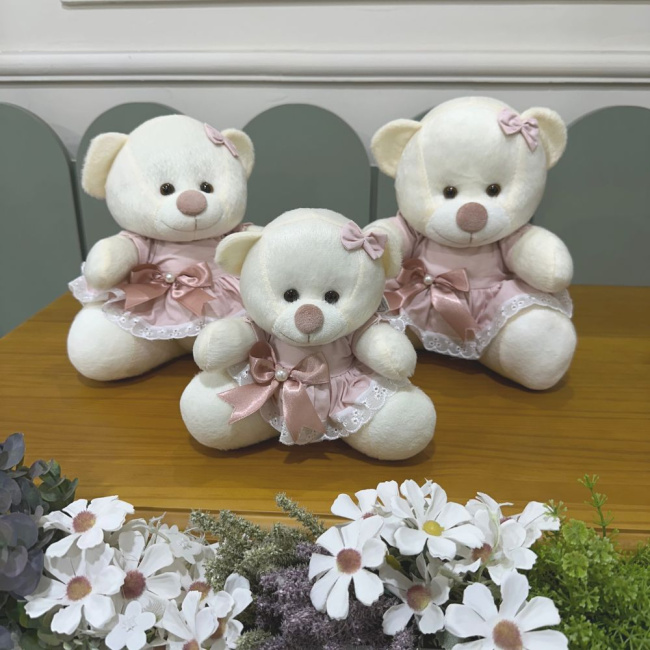 Trio de Ursinhas Lunenê Baby Rose