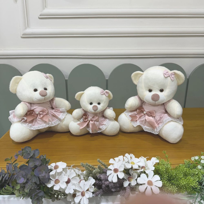 Trio de Ursinhas Lunenê Baby Rose