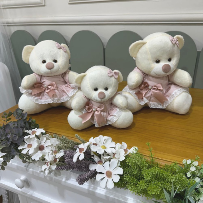Trio de Ursinhas Lunenê Baby Rose