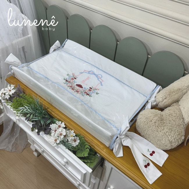 Trocador Anatômico Azul Xadrez 200 Fios 4599