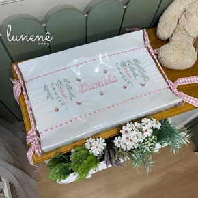 Trocador Anatômico Floral Xadrez Daniela com Nome do Bebê
