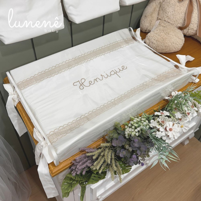 Trocador Anatômico Lunenê Baby Castelli Caqui 400 Fios 4579