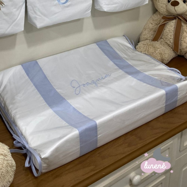 Trocador Personalizado Anatômico Luxo Azul Chambre Joaquim Baby 400 Fios