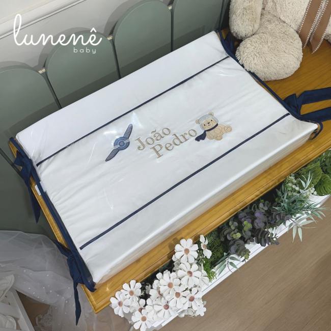 Trocador Anatômico Personale Baby 400 Fios Ursinho Aviador 4577