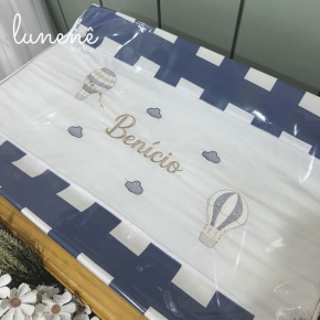 Trocador Anatômico Personalizado Balão Marinho Xadrez 200 Fios 4493