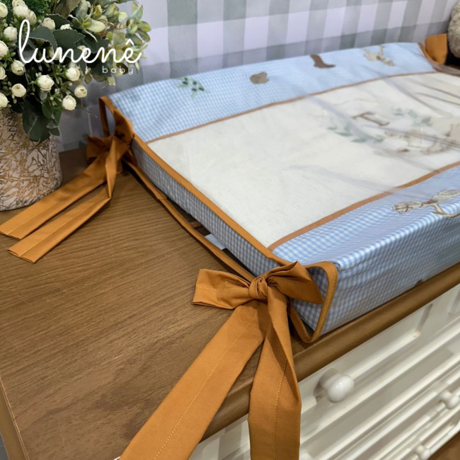 Trocador Anatômico Personalizado Cavalinho Xadrez & Caramelo 4676